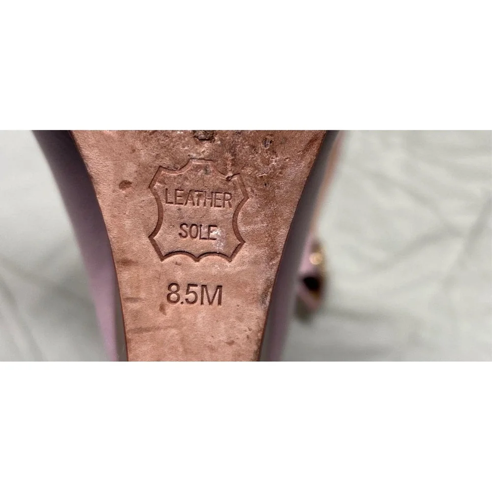 Tory Burch Sally‎ Wedge Pumps Womens 8.5M Pink Good Peep Toe Logo Medallion